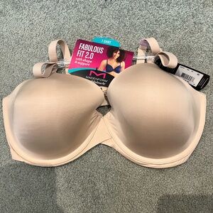 BRAND NEW Maidenform T-Shirt Bra Fabulous Fit 2.0 Tan size 40D